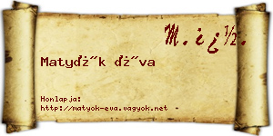 Matyók Éva névjegykártya