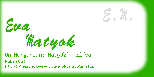 eva matyok business card